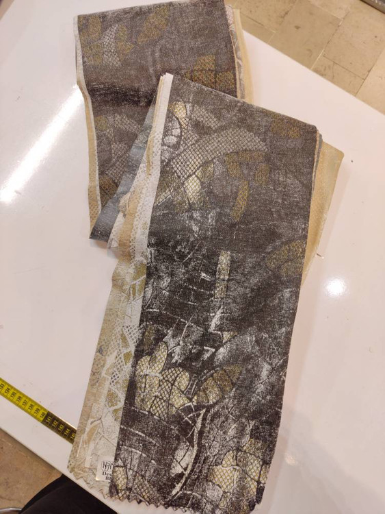 پرده لوکس پانچی با طرح انتزاعی و بافت سنگین - شاهکار مدرن دکوراسیون