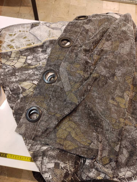 پرده لوکس پانچی با طرح انتزاعی و بافت سنگین - شاهکار مدرن دکوراسیون