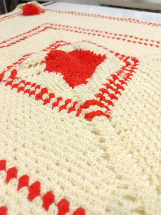 Heart-Shaped Crochet Tablecloth