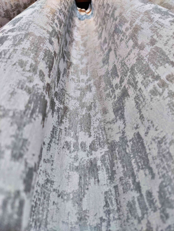 پرده آماده حریر کرپ طرح پتینه طوسی2