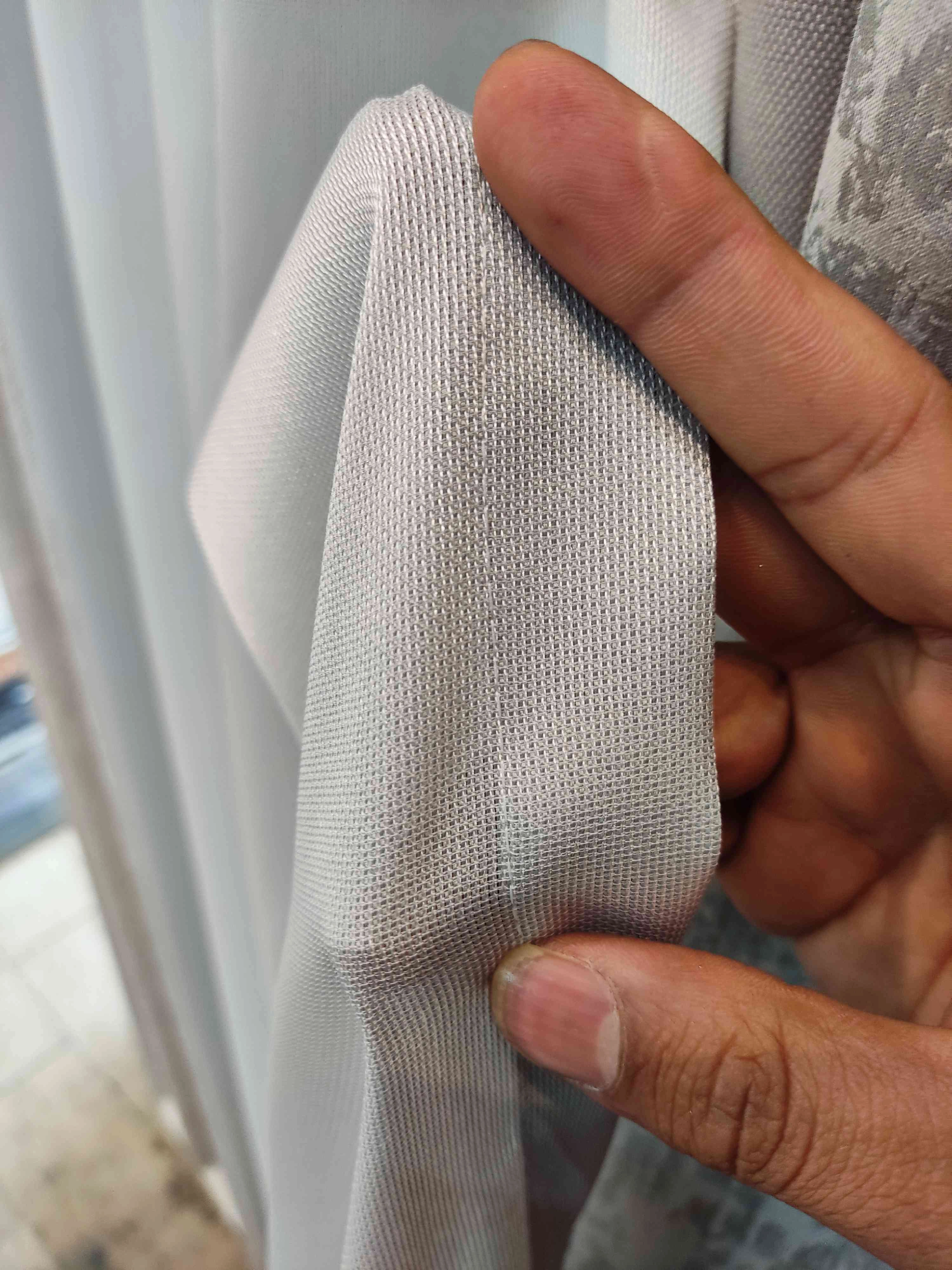 پرده آماده کرپ گونی بافت سبز آبی، عرض 150 و ارتفاع 265 سانتی‌متر شماره 3