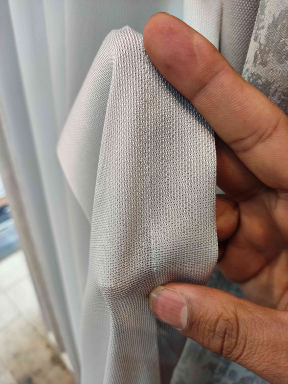 پرده آماده کرپ گونی بافت سبز آبی، عرض 150 و ارتفاع 265 سانتیمتر شماره 3