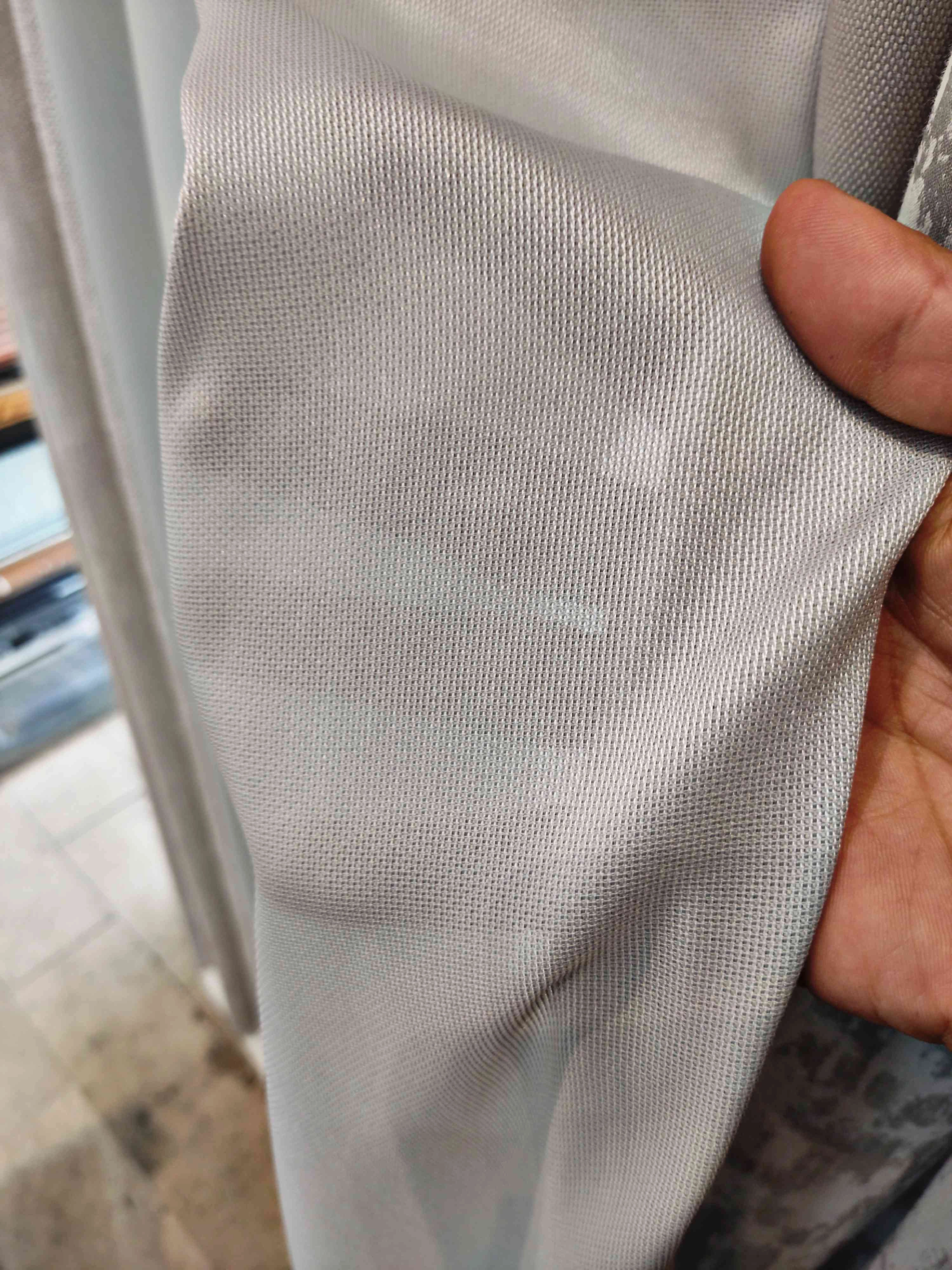 پرده آماده کرپ گونی بافت سبز آبی، عرض 150 و ارتفاع 265 سانتی‌متر شماره 6