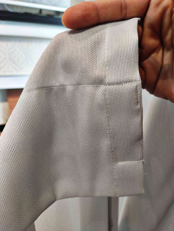 پرده آماده کرپ گونی بافت سبز آبی، عرض 150 و ارتفاع 265 سانتیمتر شماره 7