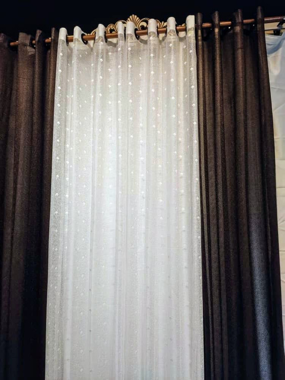 پرده آماده لیوما - شیک، مدرن با رنگ قهوهای تیره دلنشین