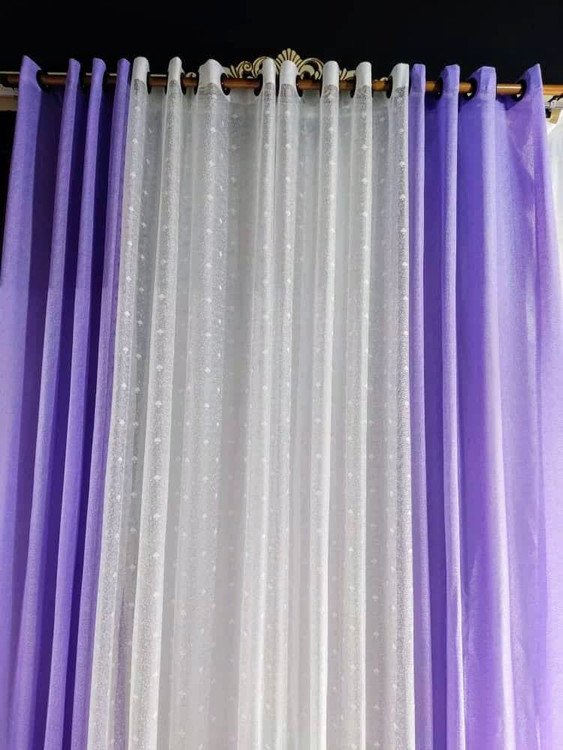 پرده آماده لیوما به رنگ یاسی - جلوهای لطیف و شیک برای دکوراسیون شما