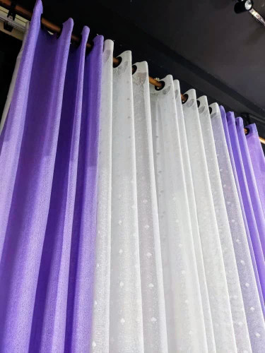 پرده آماده لیوما به رنگ یاسی - جلوهای لطیف و شیک برای دکوراسیون شما0