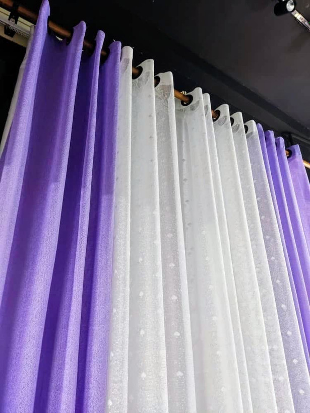 پرده آماده لیوما به رنگ یاسی - جلوهای لطیف و شیک برای دکوراسیون شما0