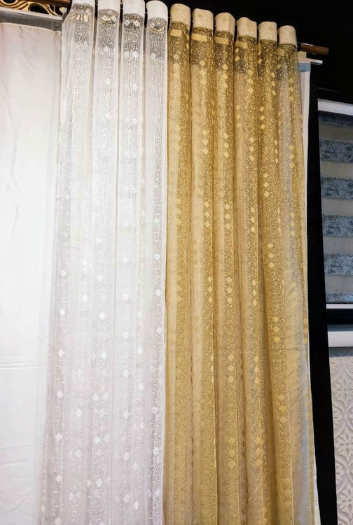 فروش ویژه پرده حریر راشل دو رنگ با قیمت استثنایی