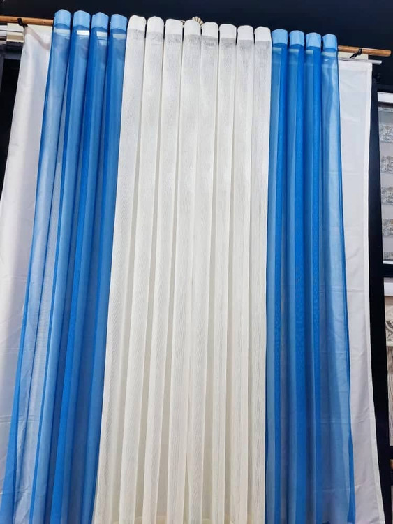 آرامش در رنگها | ترکیب چشمنواز حریر آبی و سفید0