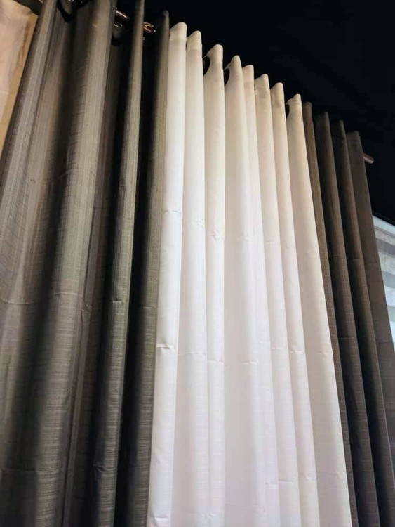 پرده حریر طوسی تیره | وقار و مدرنیته در یک قاب