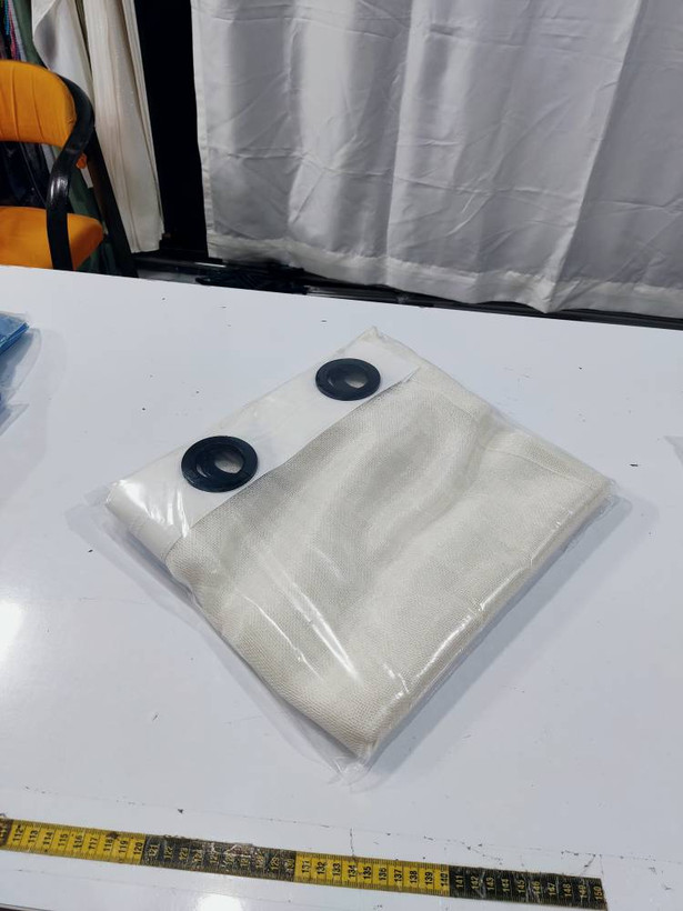 پرده آماده حریر اسلب سفید شیری - نصب فوری | مستأجری و اتاق کودک