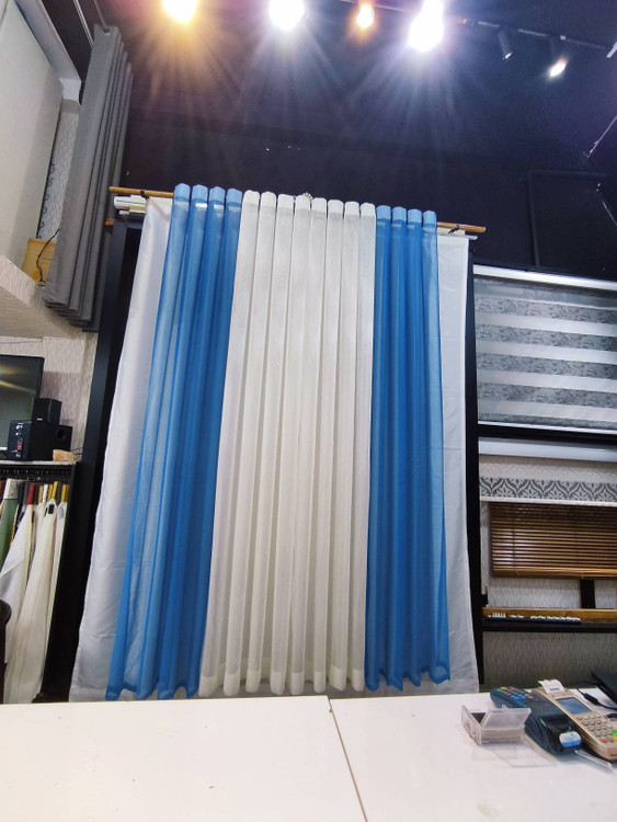 پرده آماده حریر اسلب سفید شیری - نصب فوری | مستأجری و اتاق کودک